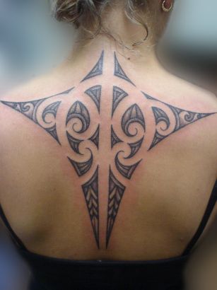 Maori Tattoo On Girl's Back